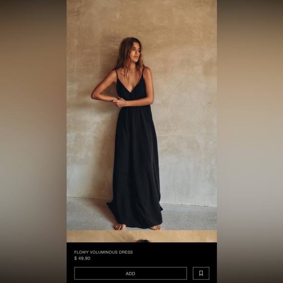 Zara flowy maxi dress in blue NWT - Picture 3 of 6